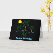 Palmiers Avec Carte D'Anniversaire Solaire (Fleur jaune)