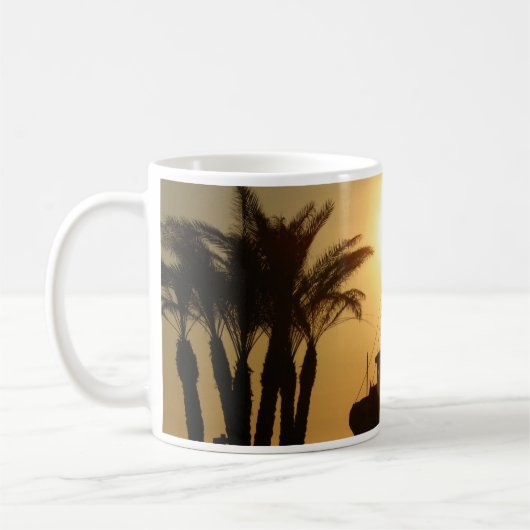 Palmiers Bateau Photo Mug blanc (Gauche)