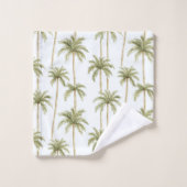 Palmiers blancs verts tropicaux (Gant de toilette)