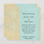 Palmiers bleus à la crème Faire-part de mariage (Devant / Derrière)