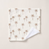 Palmiers Boho Maison de Campagne Côtière Beige et (Gant de toilette)