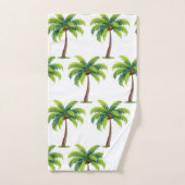 Palmiers botaniques modernes d'été sur fond blanc (Serviette à main)
