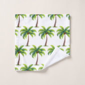 Palmiers botaniques modernes d'été sur fond blanc (Gant de toilette)