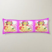 palmiers brodés roses corps coussin (Dos)