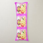 palmiers brodés roses corps coussin (Devant (Vertical))