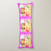 palmiers brodés roses corps coussin (Dos (Vertical))