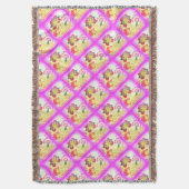 palmiers brodés roses jettent une couverture (devant Vertical)