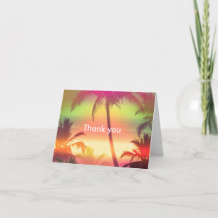 Palmiers Chaleur Tropicale Plage Merci Carte Pliée