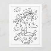 Palmiers Color Me à la plage | Cartes d'activité (Devant)