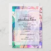 Palmiers colorés Photo Graduation Party Invitation (Dos)