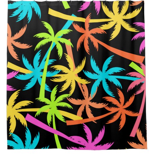 Palmiers colorés rideau de douche (Devant)