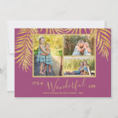 Palmiers côtiers Photo Collage Carte de Noël (Devant)