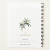 Palmiers côtiers tropicaux Aquarelle Bleu Vert (Dos)