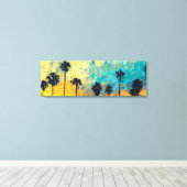 Palmiers de coucher de soleil côtiers Toile envelo (Insitu (Plancher de Bois))