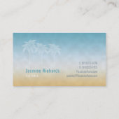 Palmiers de mer de sable Carte de visite Silhouett (Dos)