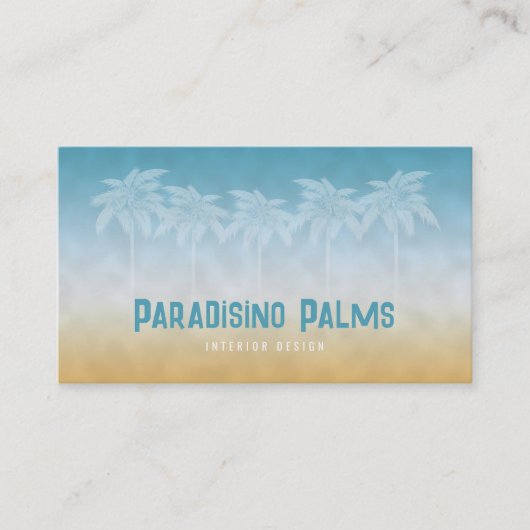 Palmiers de mer de sable Carte de visite Silhouett (Devant)