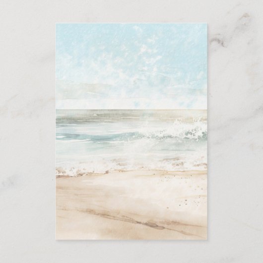 palmiers de plage code QR carte d'information mari (Dos)