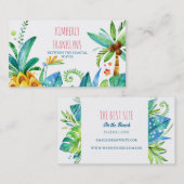 palmiers de plage et cartes de visite d'ananas (Devant / Derrière)