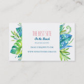 palmiers de plage et cartes de visite d'ananas (Dos)