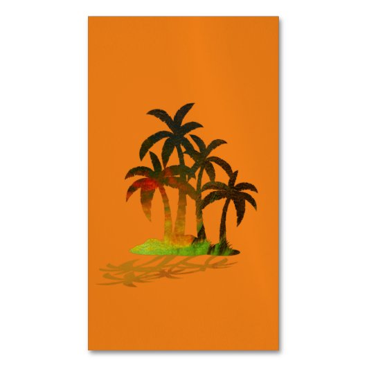 Palmiers de plage Sunset Carte de visite Magnet (devant Vertical)