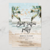 palmiers de plage tropical doux 16 invitation (Devant / Derrière)