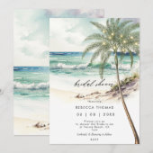 palmiers de plage tropicale invitation à la douche (Devant / Derrière)