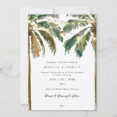 palmiers de plage tropicaux faire-part de mariage (Devant)