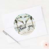Palmiers de plage tropicaux merci sticker (Enveloppe)