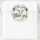 Palmiers de plage tropicaux merci sticker (Sac)