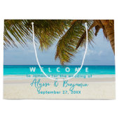 Palmiers Destination Mariage Bienvenue sac en papi (Devant)