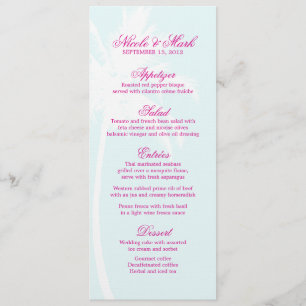 Palmiers Destination Mariage Cartes de menu