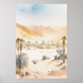 Palmiers du désert dans une affiche au coucher du  (Devant)