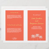 Palmiers en bloc rose corail programme de mariage (Devant / Derrière)