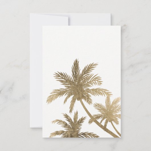 Palmiers en faux or moderne RSVP mariage (Dos)