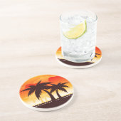 Palmiers et Dessous de verre couché de soleil (Côté)