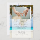 Palmiers et Faire-part de mariage photo de mer (Devant)