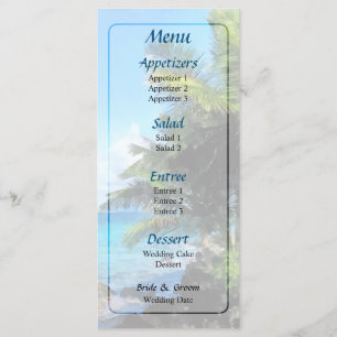Palmiers et plage St. Thomas VI Menu Mariage