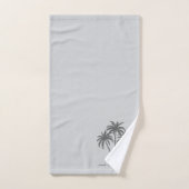 Palmiers et Script personnalisés modernes sur gris (Serviette à main)