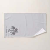 Palmiers et Script personnalisés modernes sur gris (Serviette à main)