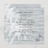 Palmiers et Starfish Wood Beach Invitation de mari (Devant / Derrière)