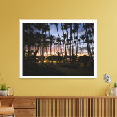 Palmiers et toile de coucher de soleil (Insitu(Salon))