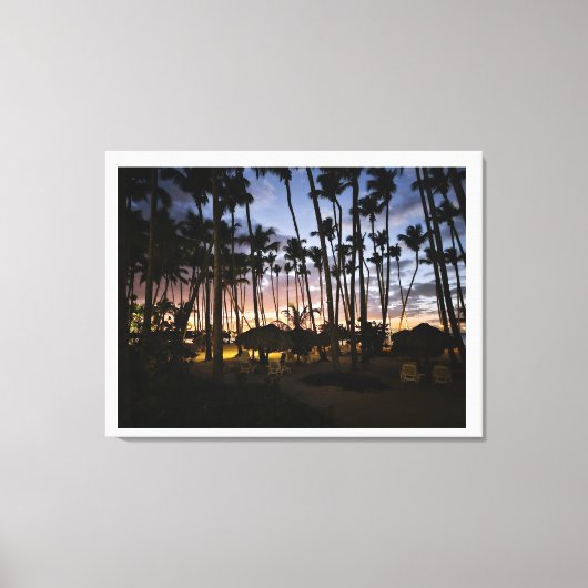 Palmiers et toile de coucher de soleil (Recto)