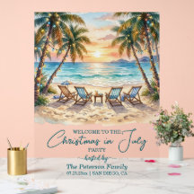 Palmiers exotiques de plage Noël en juillet Bienve