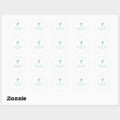 Palmiers Favoriser Sticker - Blanc/Aqua (Feuille)