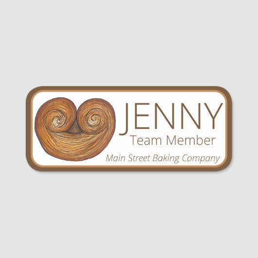 Palmiers French Puff Pastry Cookies Paris Bakery Naamplaatje (Voorkant)