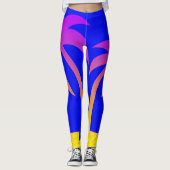 Palmiers Leggings Bleus (Devant)