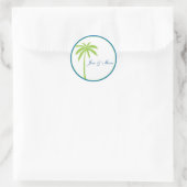 Palmiers Mariage Favor Sticker (Sac)