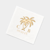 Palmiers Mariages tropicaux Initiales et date (Gauche)