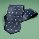 Palmiers Monogramme Marine Bleu<br><div class="desc">Des palmiers sur un arrière - plan bleu marine. Personnalisez avec un monogramme pour en faire un cadeau parfait. Vous cherchez une couleur différente ? Pas de problème ! Cliquez simplement sur le bouton "Personnaliser" et sélectionnez la couleur arrière - plan de votre choix.</div>