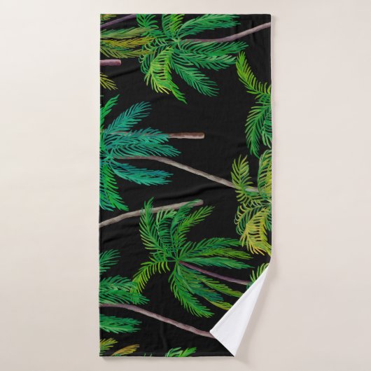 Palmiers : Motif d'été acrylique. (Serviette de bain)